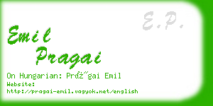 emil pragai business card